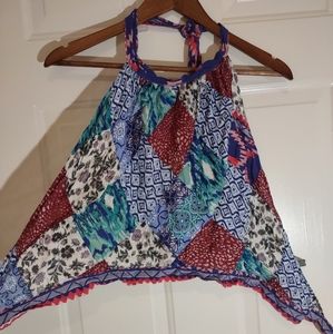 Blue sky triangle crop top one size